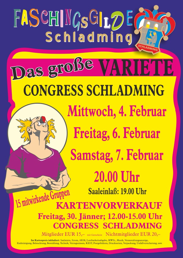 Plakat Variete 2015 - Faschingsgilde Schladming 